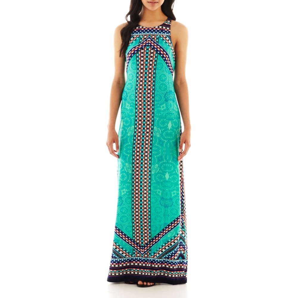 Sleeveless Print Maxi
